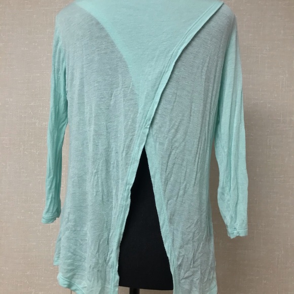 TRENDYLAND SEAFOAM GREEN OPEN BACK CARDIGAN - Picture 4 of 8